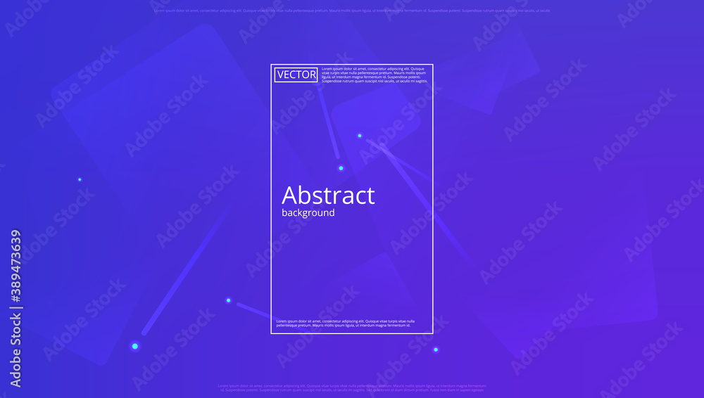 Poster Abstract banner with gradient shapes and blur background with dark neon color. Dynamic shape composition. Vector template design