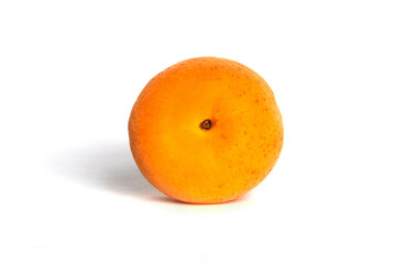 Ripe apricot isolated on white background.