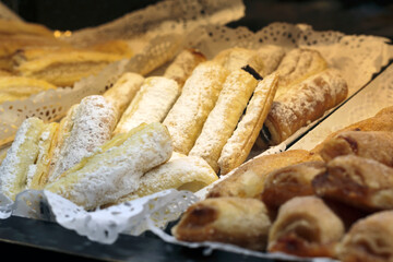 Traditional portuguese sweet pastry from Sintra called Travesseiros