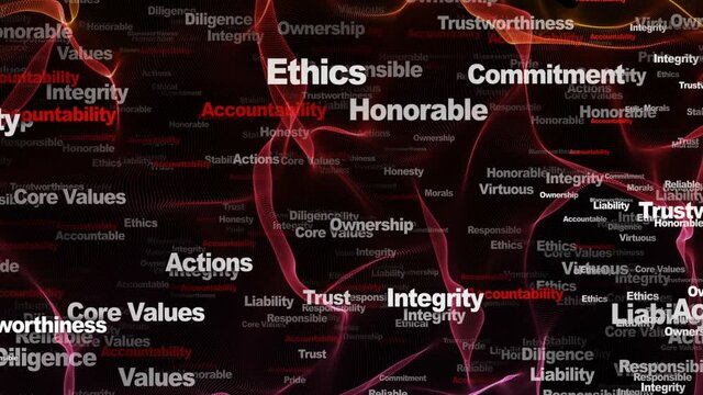 ACCOUNTABILITY Keywords Animation, Background, Loop, 4k
