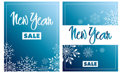 Fototapeta na wymiar Banner for Winter sale. Vector illustration. Winter gradient. New year