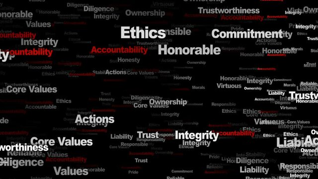 ACCOUNTABILITY Keywords Animation, Background, Loop, 4k
