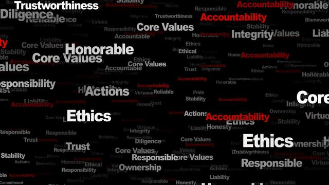 ACCOUNTABILITY Keywords Animation, Background, Loop, 4k
