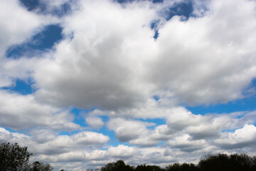 big heavy clouds over the village