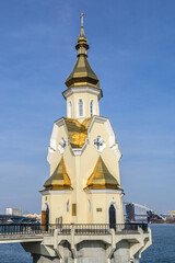 Church of Saint Nicholas the Wonderworker "on the Water", located on the Dnipro River. Kyiv (Kiev), Ukraine.