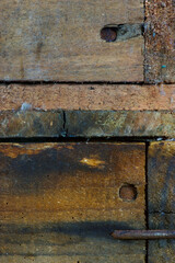 Old worn wood texture and rusty nails