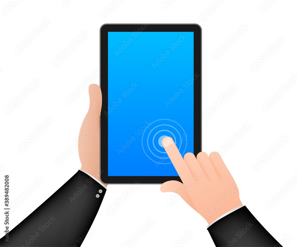 Aufkleber screen computer monitor. digital communication. hand touch screen smartphone icon. hand click icon. 