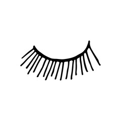 Doodle eyelashes icon in vector. Hand drawn eyelashes icon in vector. Eyelashes doodle illustration in vector