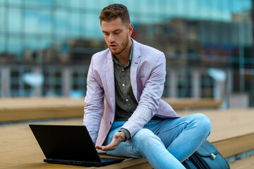 businessman working on laptop