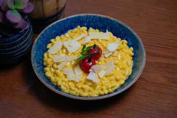 Macaroni Cheese Pasta in Plate.