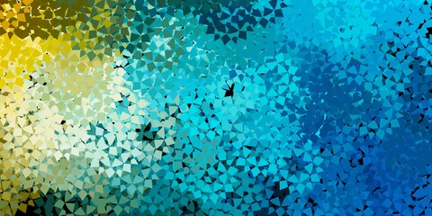 Light blue, yellow vector background with polygonal forms.