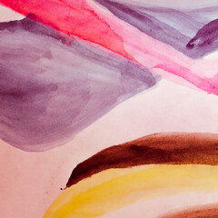 Flower Ornament. Multicolor Yellow and Red Grunge Fabric.  Ink Background. Rainbow Elegant Paint. Summer Textile.  Flower Ornament. Abstract Decorative Wallpaper.