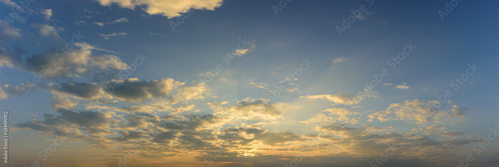 Wall mural panorama of beautiful sky sunset background