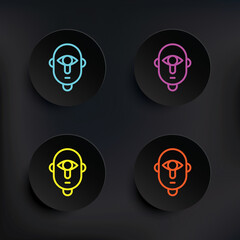 Cyclops dark badge color set icon. Simple thin line, outline vector of mythology icons for ui and ux, website or mobile application on dark gradient background
