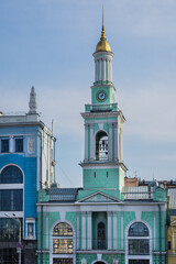 The Greek community founded the Church of the Holy Great Martyr Catherine in Kiev in 1738. Contract Square (Kontraktova Square), Kyiv (Kiev), Ukraine.