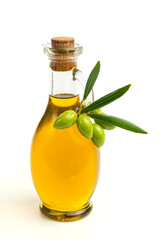 seasonal olive oil isolated on white background