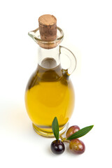 seasonal olive oil isolated on white background