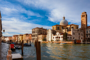 Naklejka premium Grand Canal in Venice with Saint Jeremiah Church