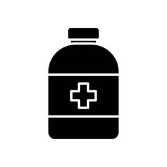 Vector Medicine bottle icon on isolated white background for UI/UX and website.