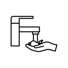 Vector Washing hands icon, cleaning hands symbol on isolated white background for UI/UX and website.