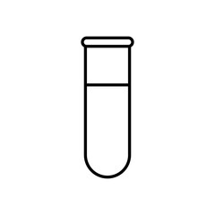 Vector test tube icon, chemistry, laboratory symbol on isolated white background for UI/UX and website.