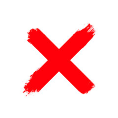 Obraz premium Re wrong cross vector symbol. Handwritten vote ink sign cross mark