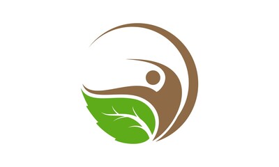 Body and leaf for healthy care illustration vector design