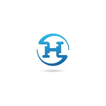 initial h logo design icon element template