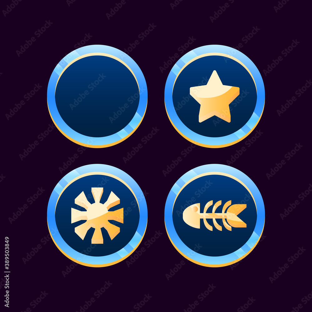 Poster set of gui currencies coin icon. suitable for 2d space game ui vector illustration