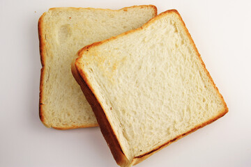 Close up of white bread texture