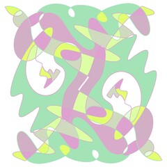 Graphic abstract Medalion flat color creative  and unique Logo element design with symmetry and linework color block