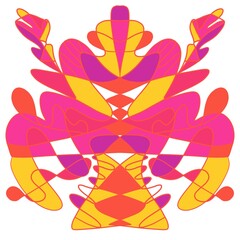 Graphic abstract Medalion flat color creative  and unique Logo element design with symmetry and linework color block