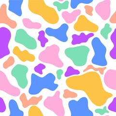 A pattern of multicolored spots on a white background. Versatile and bright.