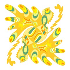 Graphic abstract Medalion flat color creative  and unique Logo element design with symmetry and linework color block