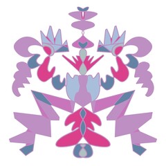 Graphic abstract Medalion flat color creative  and unique Logo element design with symmetry and linework color block