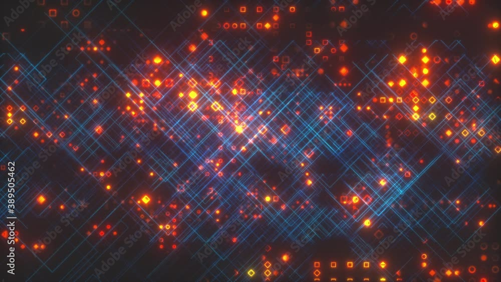 Poster abstract background with thin diagonal lines forming a lattice and little geometric elements. 3d ren