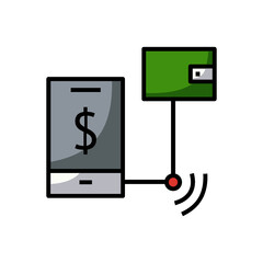 Online payment filled colour icon