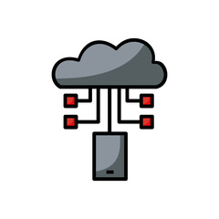 smartphone cloud filled colour icon