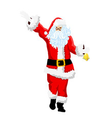 Santa Claus waves his hand. Vector illustration