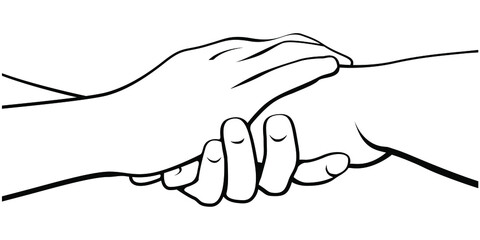 Hands on white background. Vector Illustration and icon. 