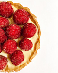 cake with raspberries