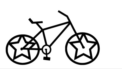 bicicleta de paseo vintage con estrellas