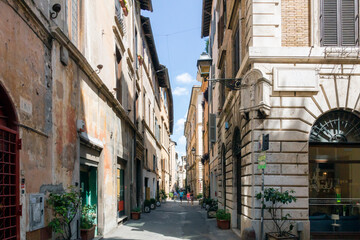 Alleyway in rome, Italy. Architecture and travelling concept.