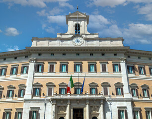 Fototapeta na wymiar montecitorio palace parliament building in rome, italy.