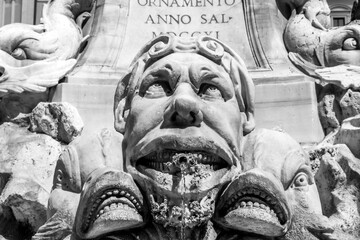 Fontana del pantheon in rome, italy.