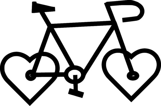 bicicleta corazones negros