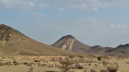 Landscape with mountains in the desert, Saudi Arabia, KSA