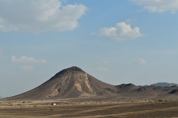 Landscape with a volcano, Saudi Arabia, KSA, on the way between Medina and Jeddah