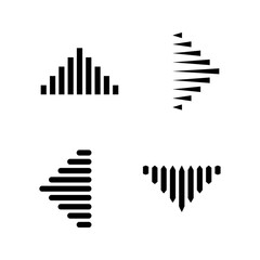 Set of black arrows, isolated on white background, vector illustration.