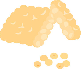 切ったテンペと大豆